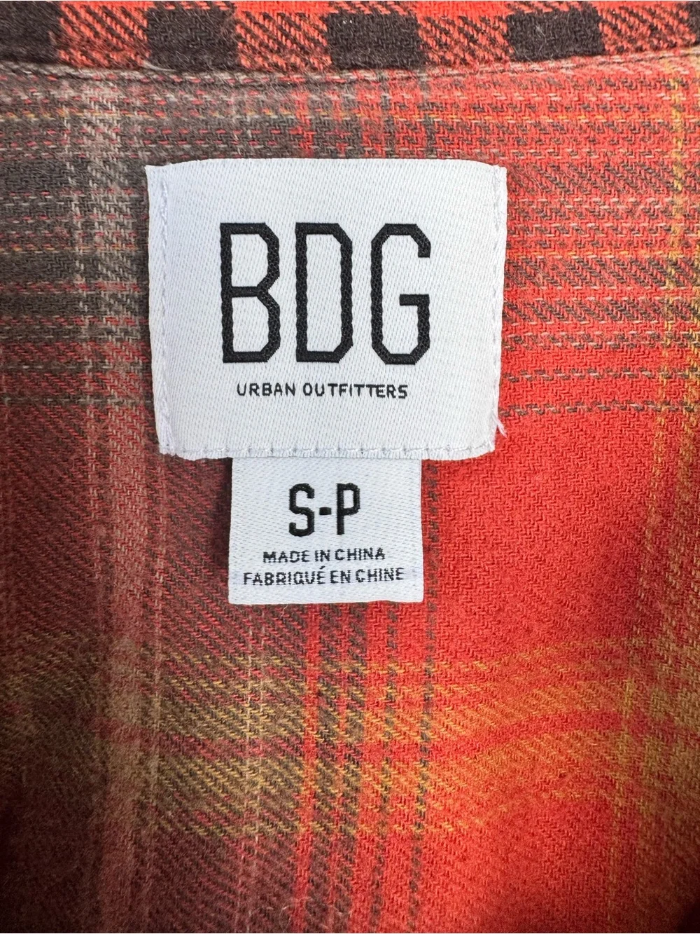 BDG Urban Outfitters Plaid Cropped Button Front Flannel Shirt Size Small